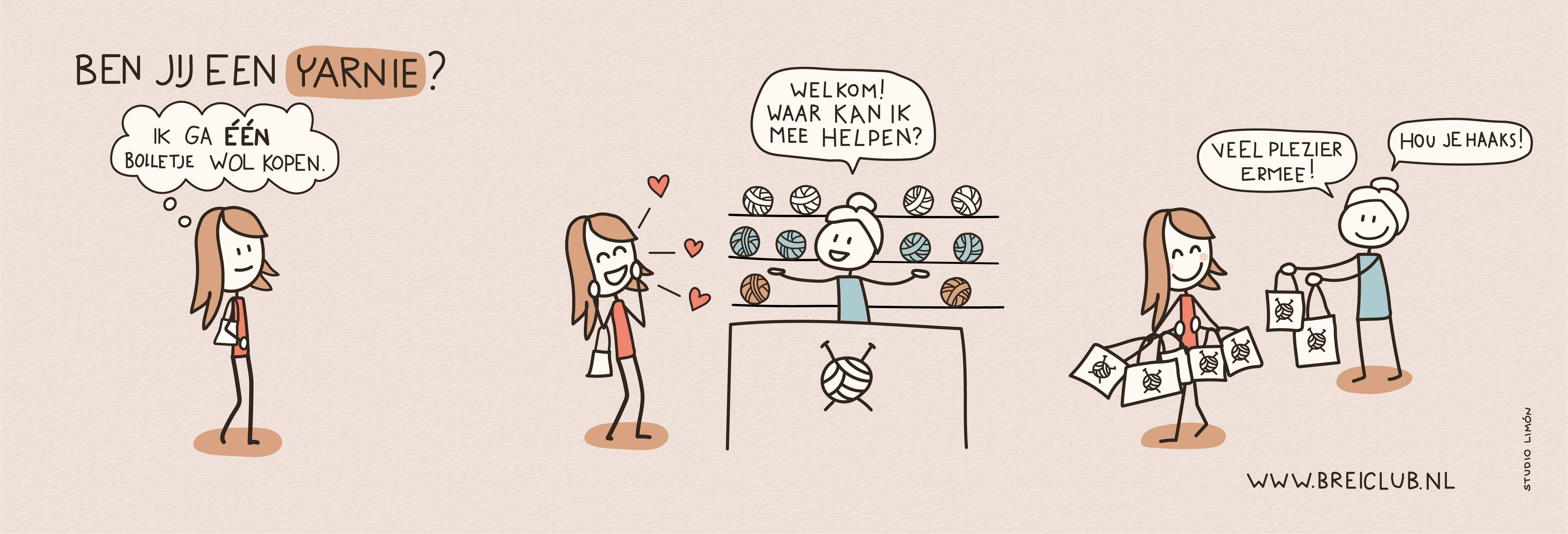 Ben jij een Yarnie? Illustraties Breiwinkel