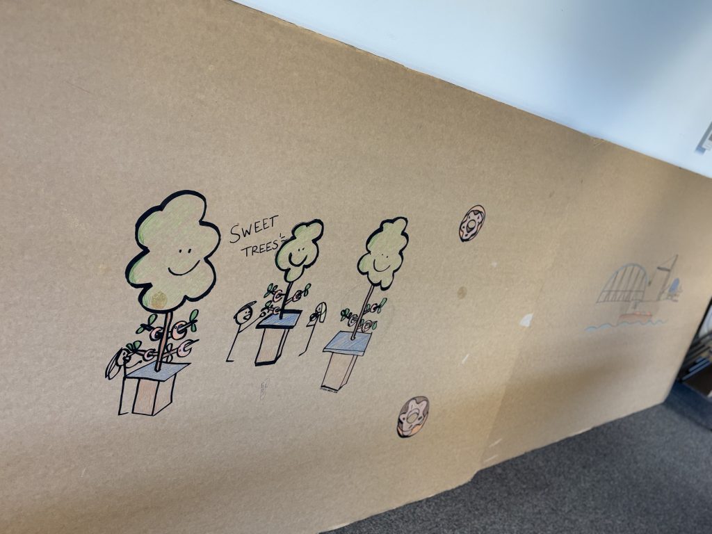 Detail van een handgetekend illustratieontwerp voor een interactieve event activatie, ontwikkeld door Studio Limón als onderdeel van een creatieve workshopconcept.