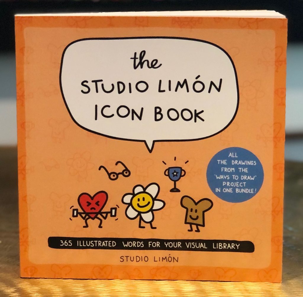 Boekcover van het Studio Limón iconenboek met 365 iconen voor visuele communicatie